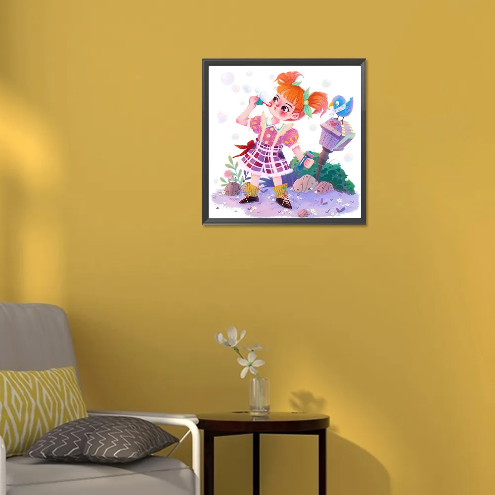 Full Round Diamond Painting 30*30cm - Little Girl