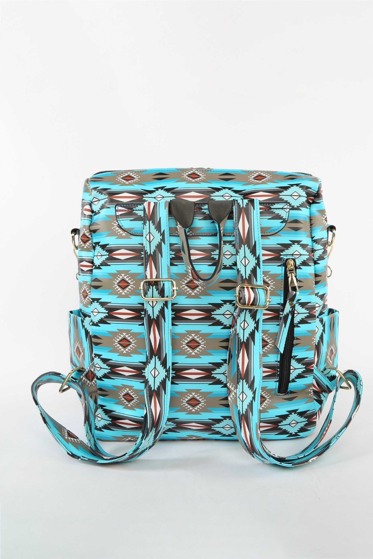 Women's Western Ethnic Geometric Pattern Multi-Pocket Backpack