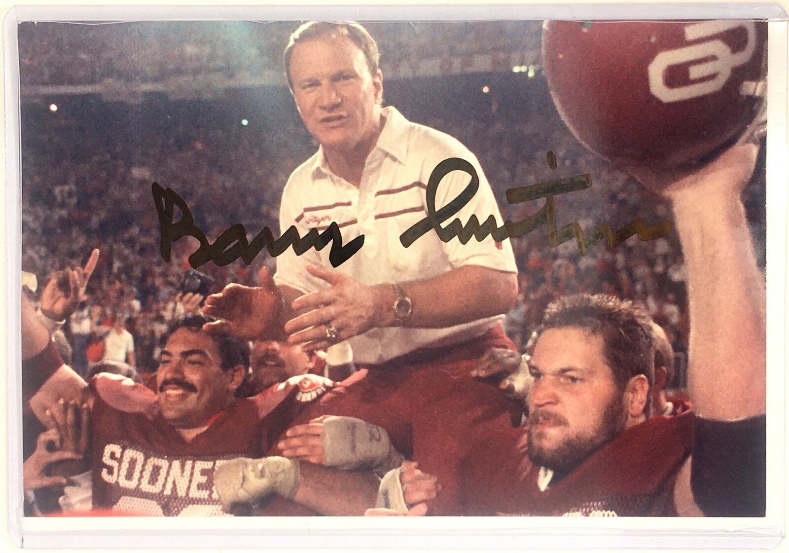 Barry Switzer Signed 4x6 Photo Poster painting Oklahoma Sooners Dallas Cowboys Autograph Auto