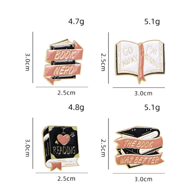 Cute Preppy Style Sweet Book Letter Alloy Enamel Plating Unisex Brooches Collar Pin
