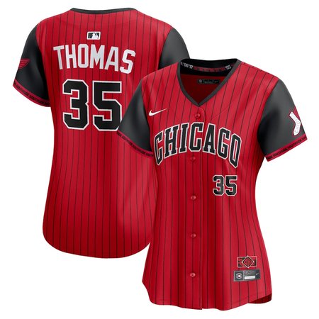 Women's Chicago White Sox #35 Frank Thomas  Red/Black 2025 City Connect Limited Retired Player Jersey