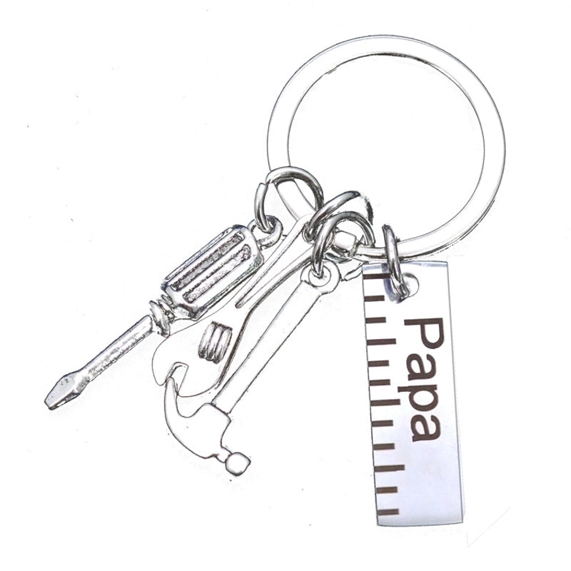 Father’s Day Gift Letter Grandpa Papa Dad Caliper Tool Stainless Steel Key Ring