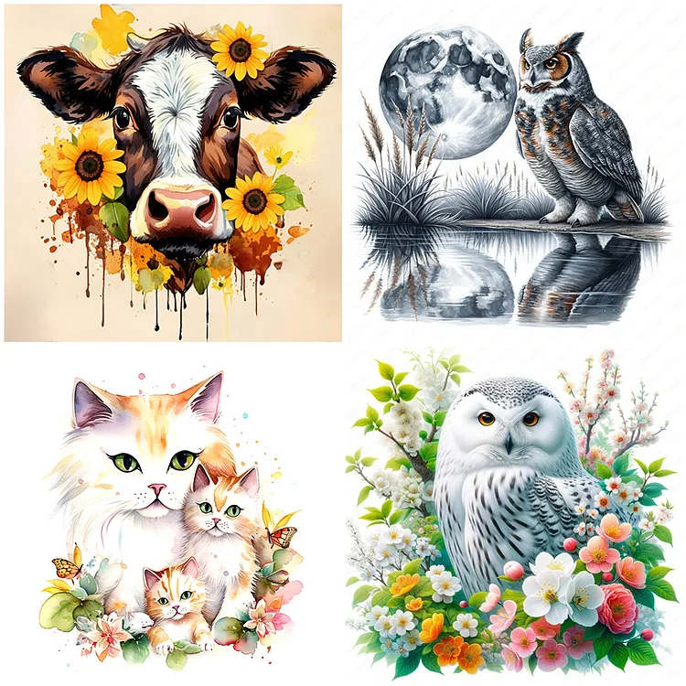 5D DIY Full Round Drill Diamond Painting Animal Kit Home Decoration Art  Craft