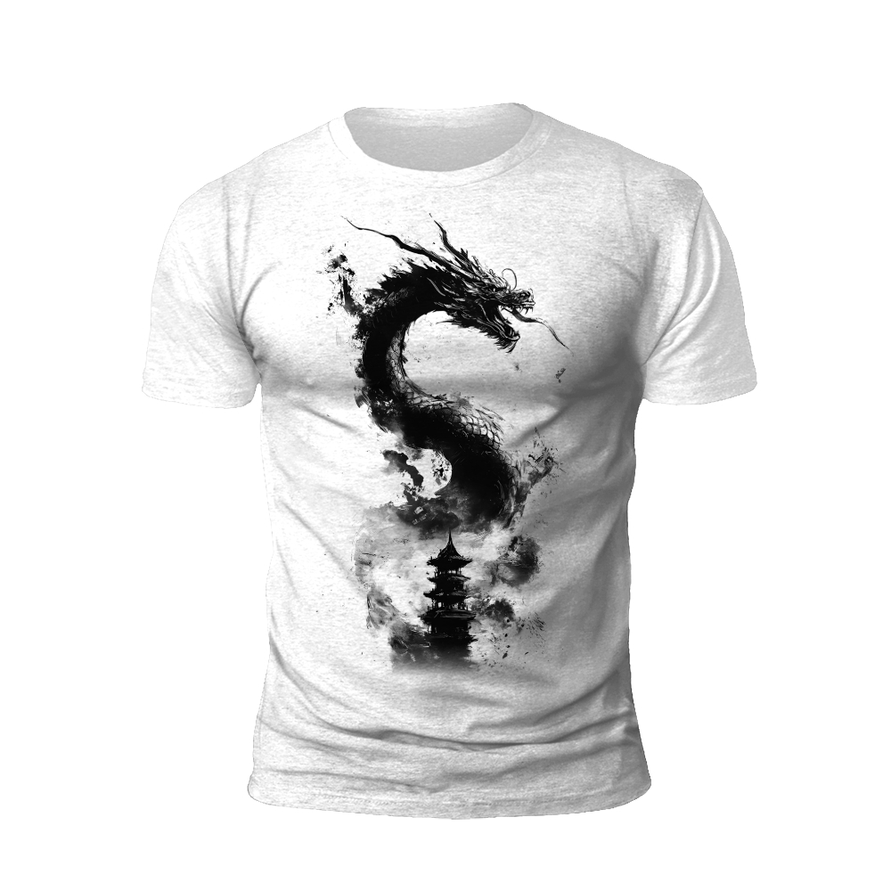Dragon and Pagoda T-Shirt: A Tale of Ancient Myths