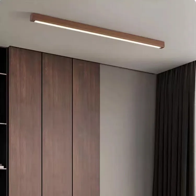 Edge Linear Ceiling Light, Wood, 23.6"/39.4"