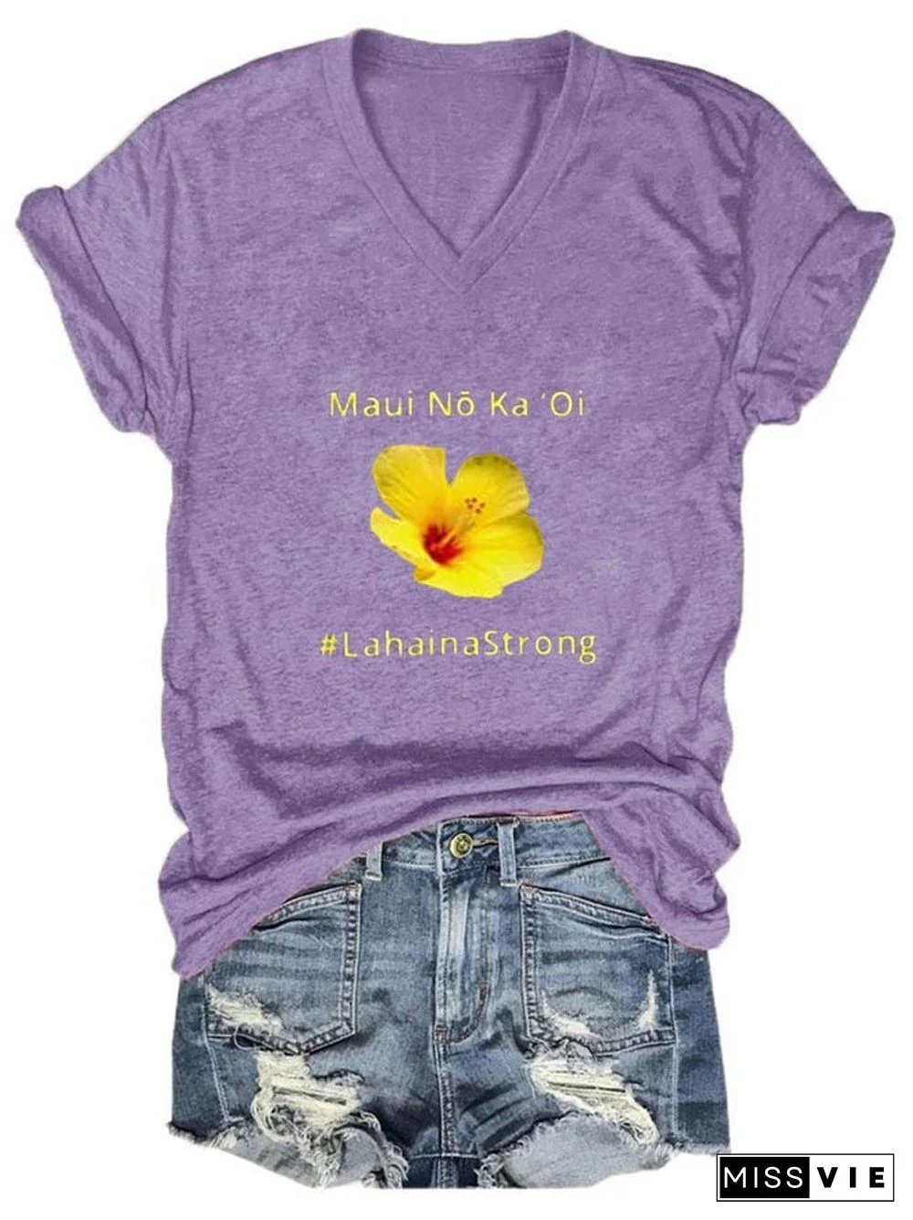 Women's Lahaina Strong V Neck T-Shirt