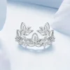 Lotus Flower Ring 925 Sterling Silver 