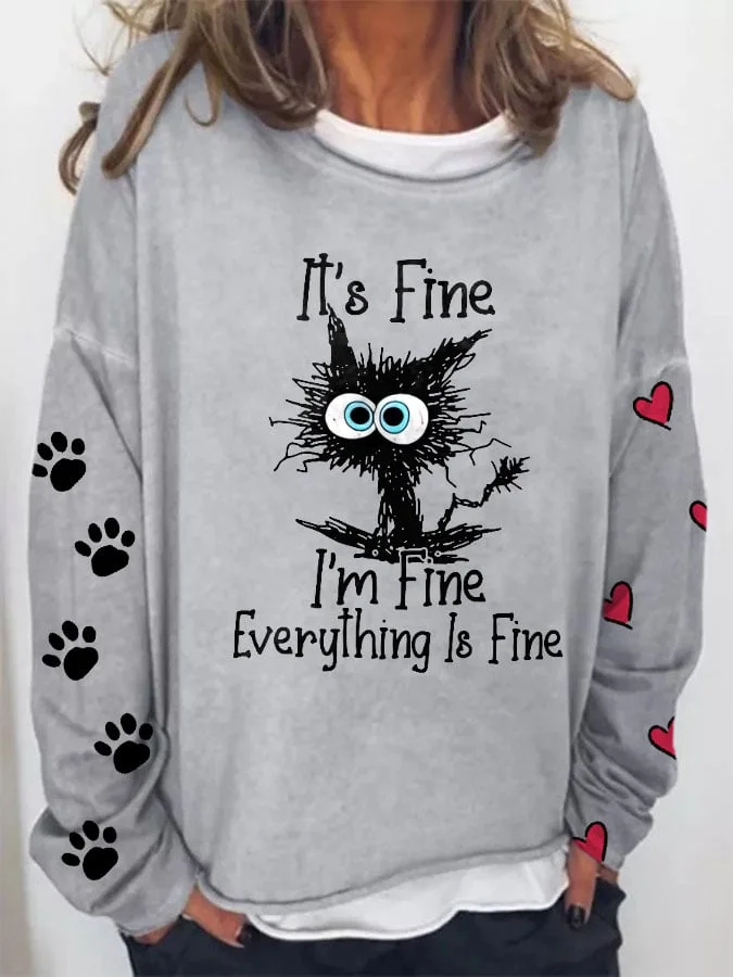 It's Fine I'm Fine Everything Is Fine Printed Women's T-shirt
