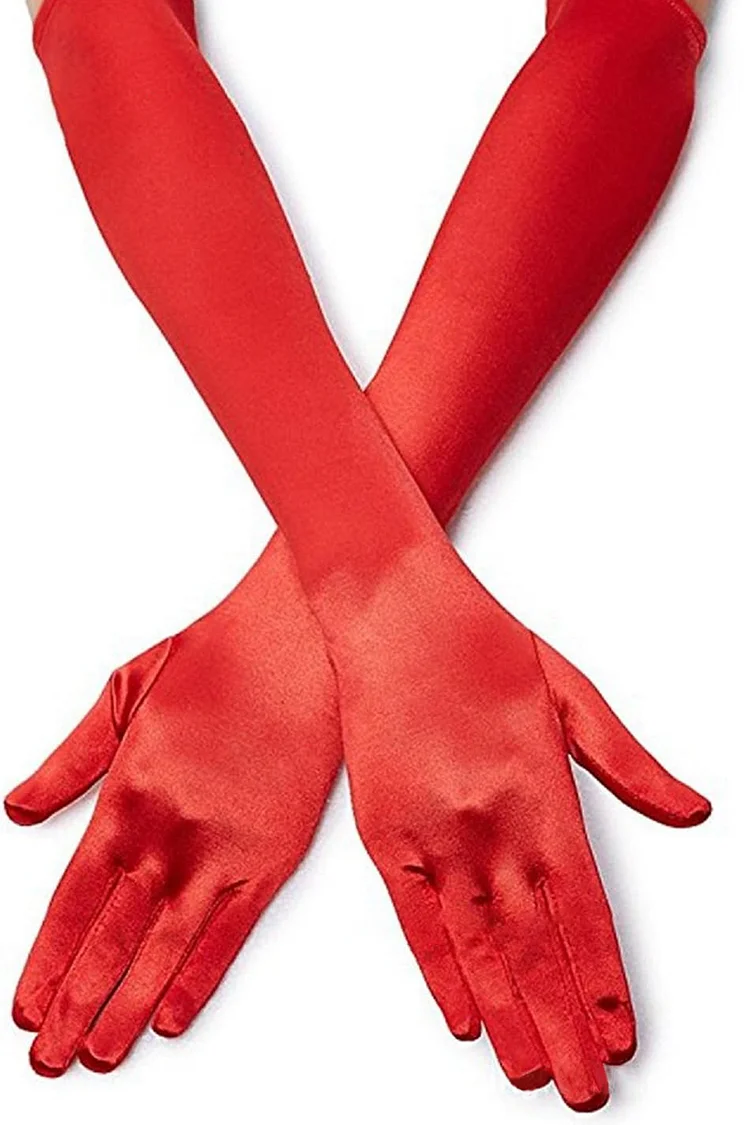 Elbow Length Solid Color Satin Party Gloves