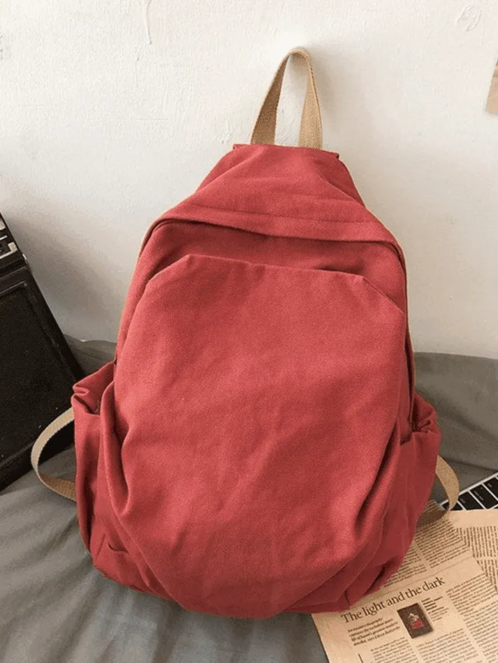 Brownm Vintage Wash College School Backpack