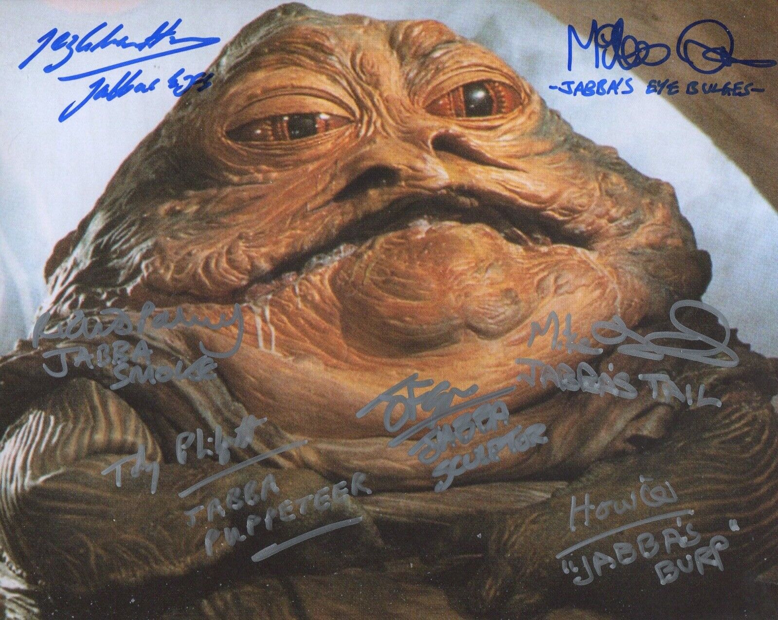 Star Wars Jabba the Hutt special effects team signed Photo Poster painting - UACC DEALER