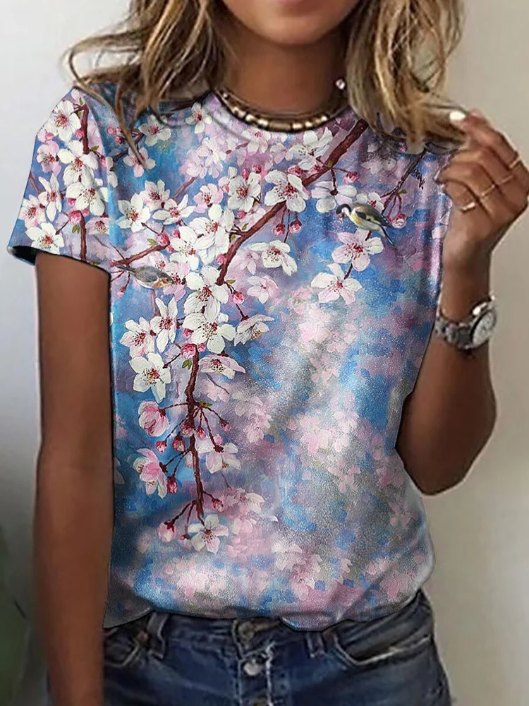 Floral Art Print T Shirt