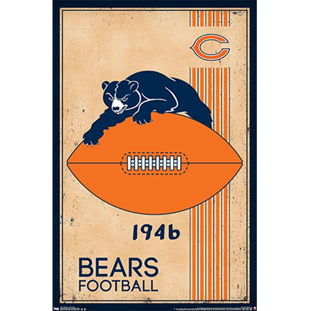 Diamond Painting - Full Round Drill - Chicago Bears(Canvas|30*45cm)