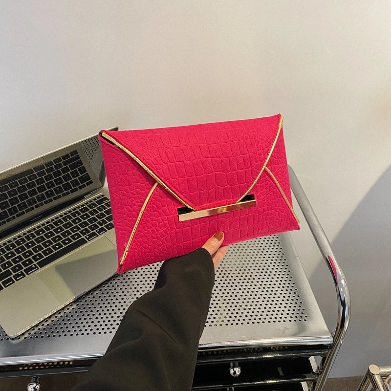 Black Yellow Green Pu Leather Solid Color Clutches