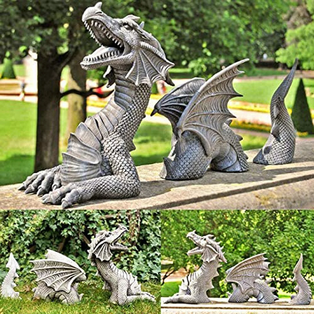 Nigikala Sculptures Resin Giant Lawn Sculpture Gothic Fantasy Dragon