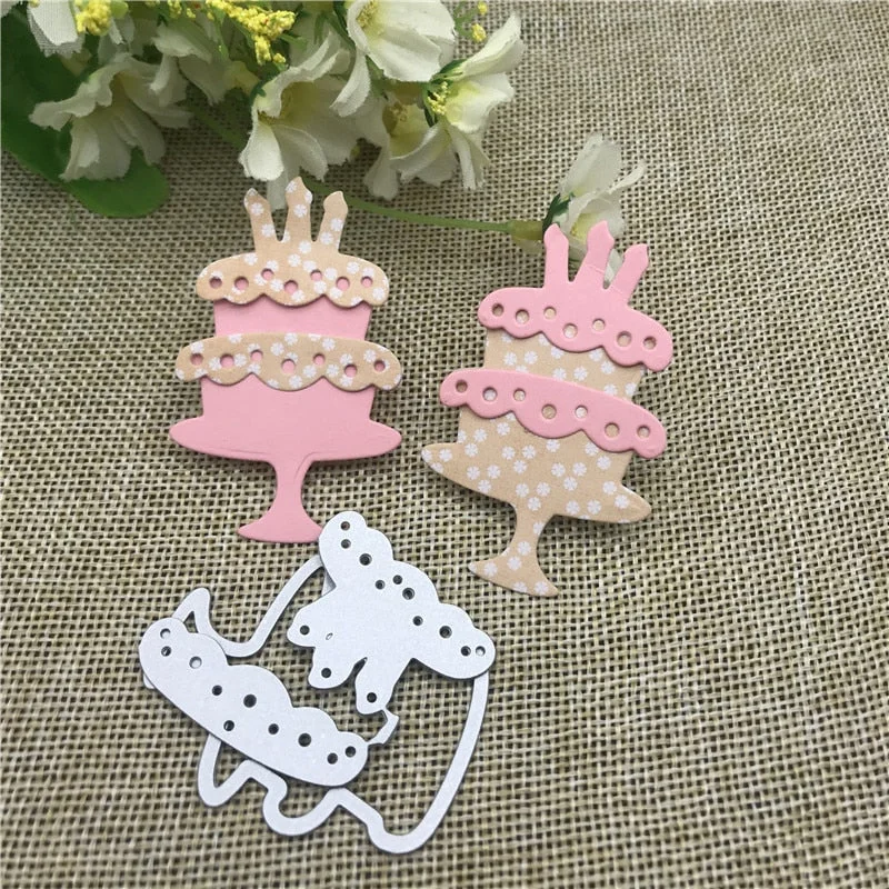 Birthday Cake Metal Cutting Dies Stencils For DIY Scrapbooking Decorative Embossing Handcraft Die Cutting Template