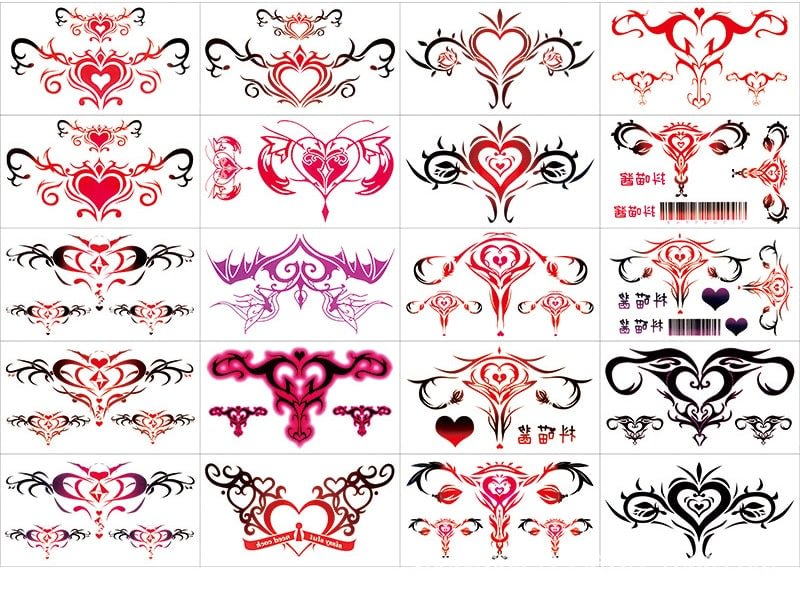 20pcs Colorful Lady Sexy Waist Temporary Tattoo Stickers Flower Body Art Waterproof Fake Tatto for Women Flash Party Decal Tatoo