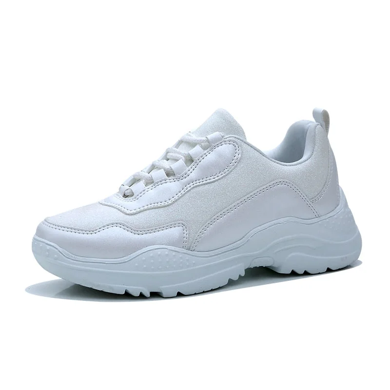 Women Casual Shoes Femme 2020 Spring Autumn Shoes Women Sneakers Flats Fashion Lace-Up platform White Breathable woman Sneakers