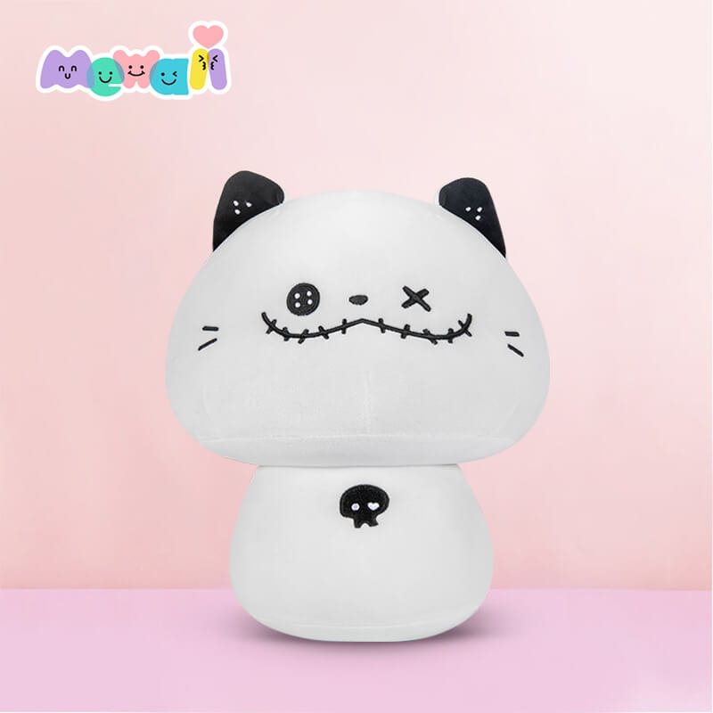 Mewaii® Mushroom Family Devil Kitten White Kawaii Plush Pillow Squish Toy