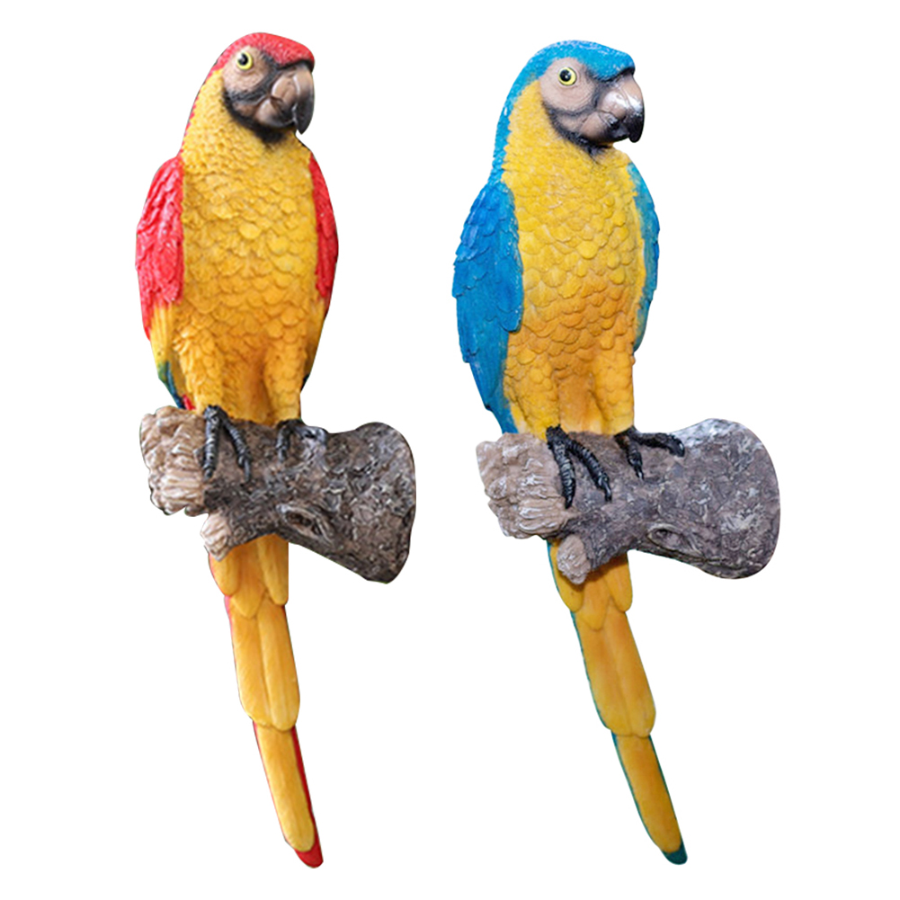 

Simulation Animal Statue Tree Hanging Parrot Resin Crafts Garden Art Decor, 501 Original