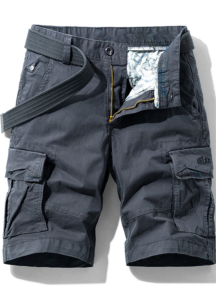 Men's Cargo Shorts Bermuda Shorts Hiking Shorts Multi Pocket Plain Sports Outdoor Streetwear Cargo Shorts Shorts ArmyGreen Khaki