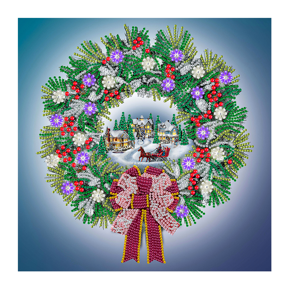 

Christmas Wreath - Special Shaped Diamond Painting - 35*35CM, 501 Original