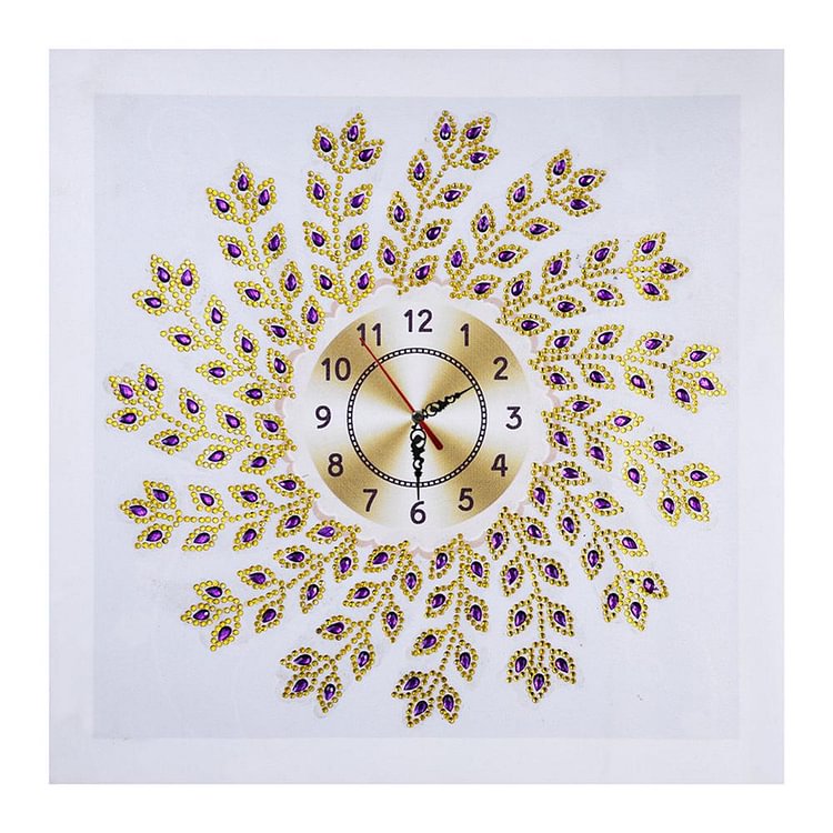 Flower Clock  Special Shape Partial  Diamond Painting 35X35cm