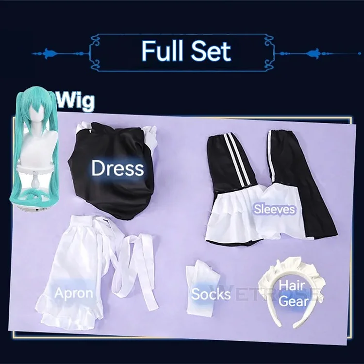 【Wetrose】In Stock Sporty Maid Miku 2023 Cosplay Costume Noodle Stopper Full Set Wig Halloween Xmas