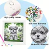 5D DIY Partial Special Shaped Drill Diamond Painting Kit Dog Decor With Frame Kit 18x18cm