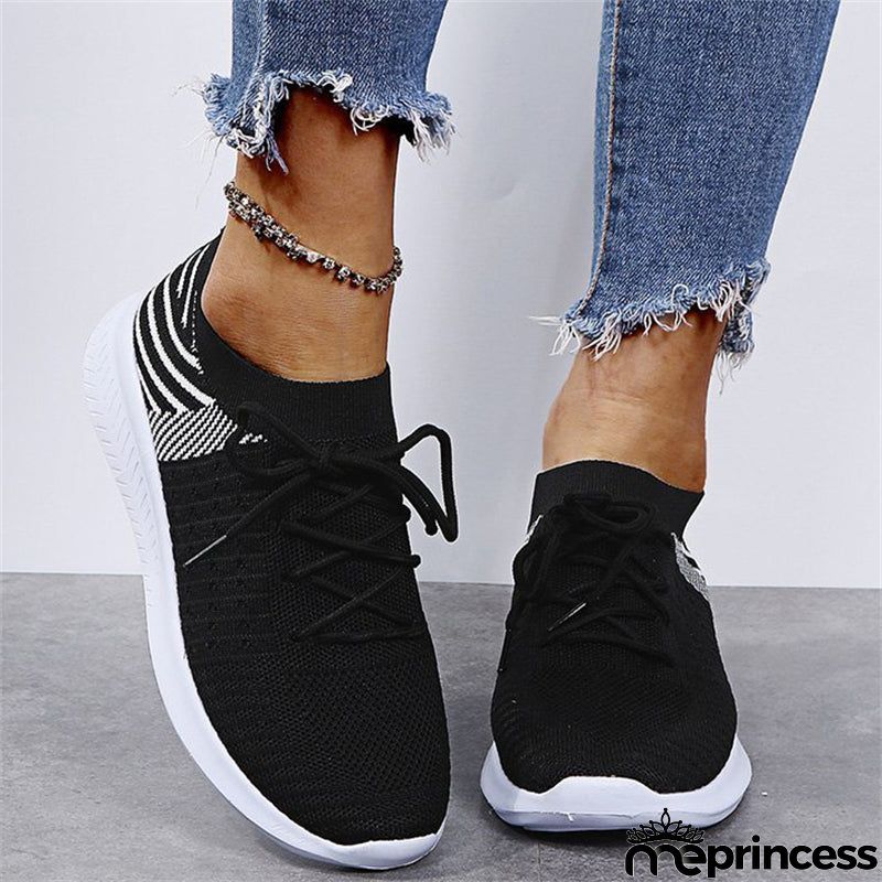 Sporty Soft Sole Mesh Lace-Up Loafers