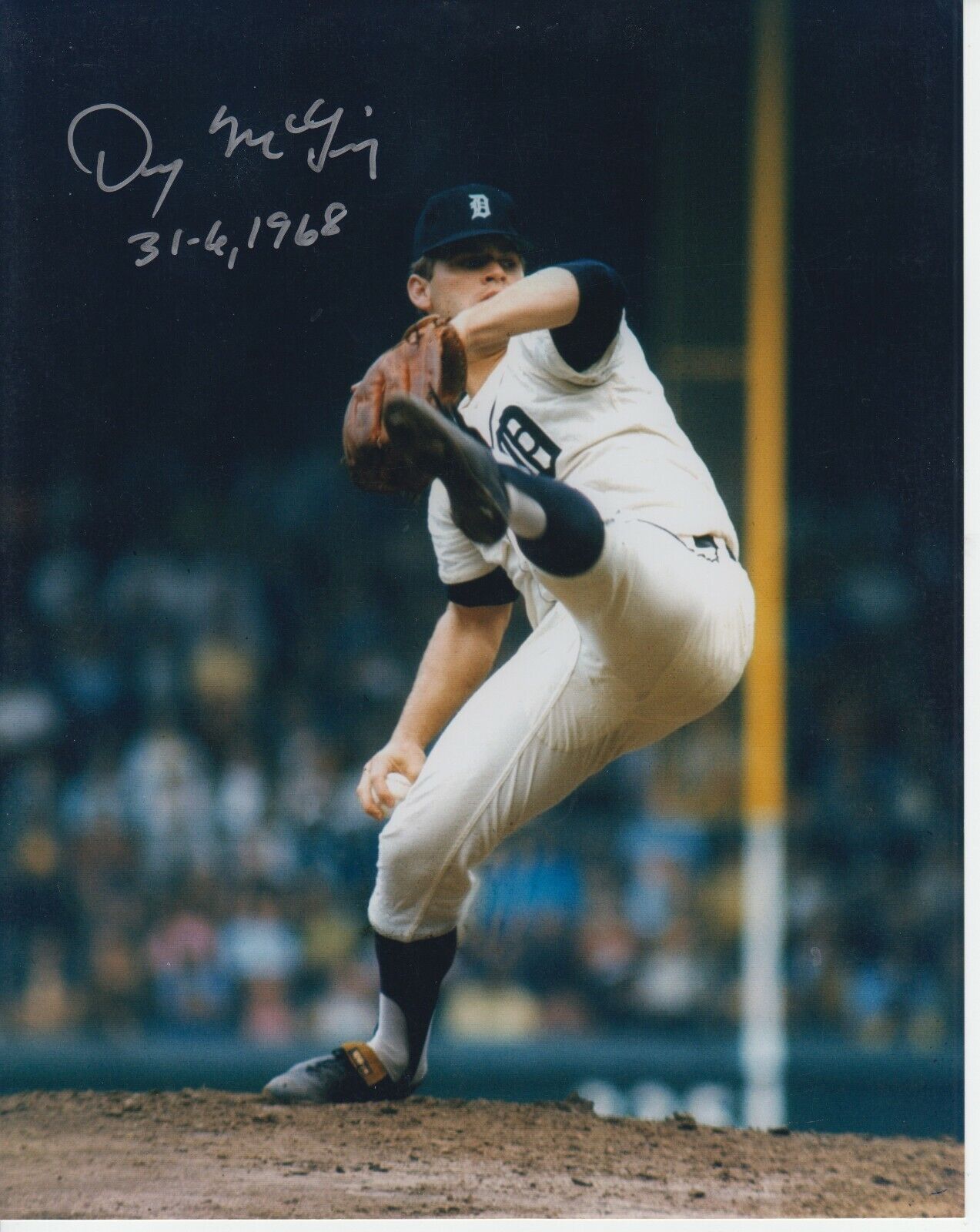 Denny McLain #0 8x10 Signed Photo Poster painting w/ COA Detroit Tigers