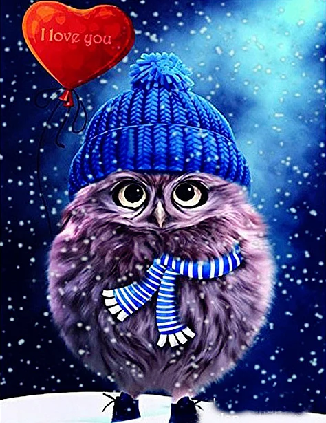 Diamond Painting - Full Round/Square Drill - Owl(30*40 - 50*60cm)