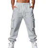 Men's Cargo Jogger Pants With Side Stripes by Inlyline