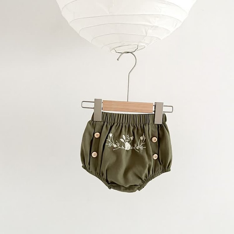 Baby  Vintage Embroidered Flower Bloomers