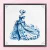 Blue And White Porcelain-Princess-11CT Stamped Cross Stitch 40*40cm/15.75*15.75in