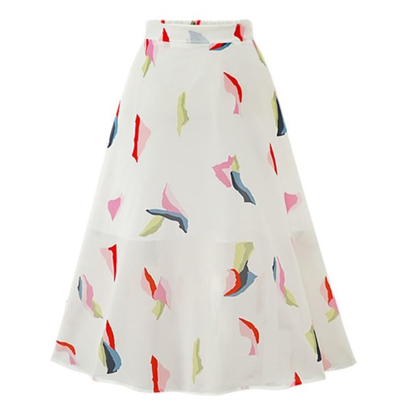 Women's Floral Slim Skirt Elastic Waist Full Skirt - BlackFridayBuys