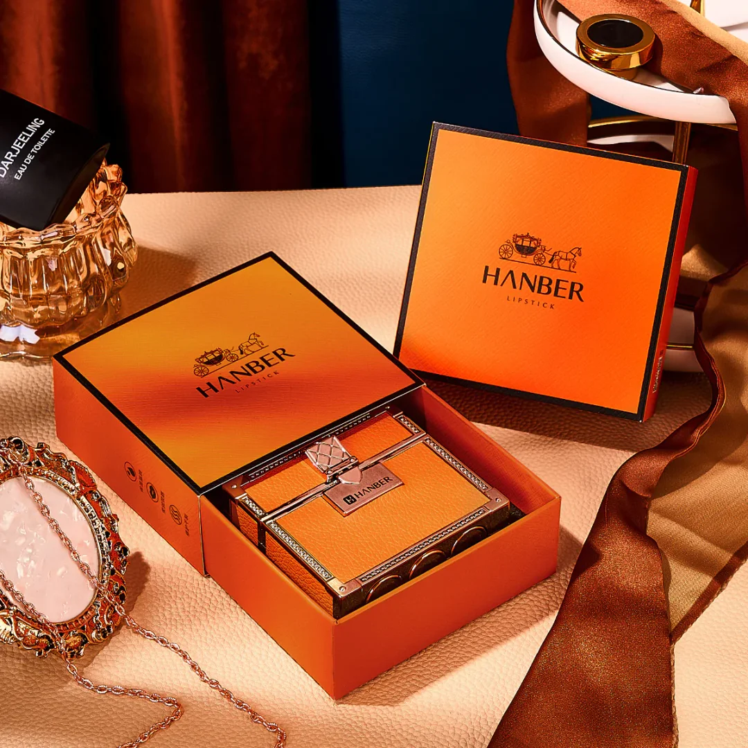 Bright Color Velvet Lipstick Suit, Small Sachet, Chain Gift Box, Three Pieces