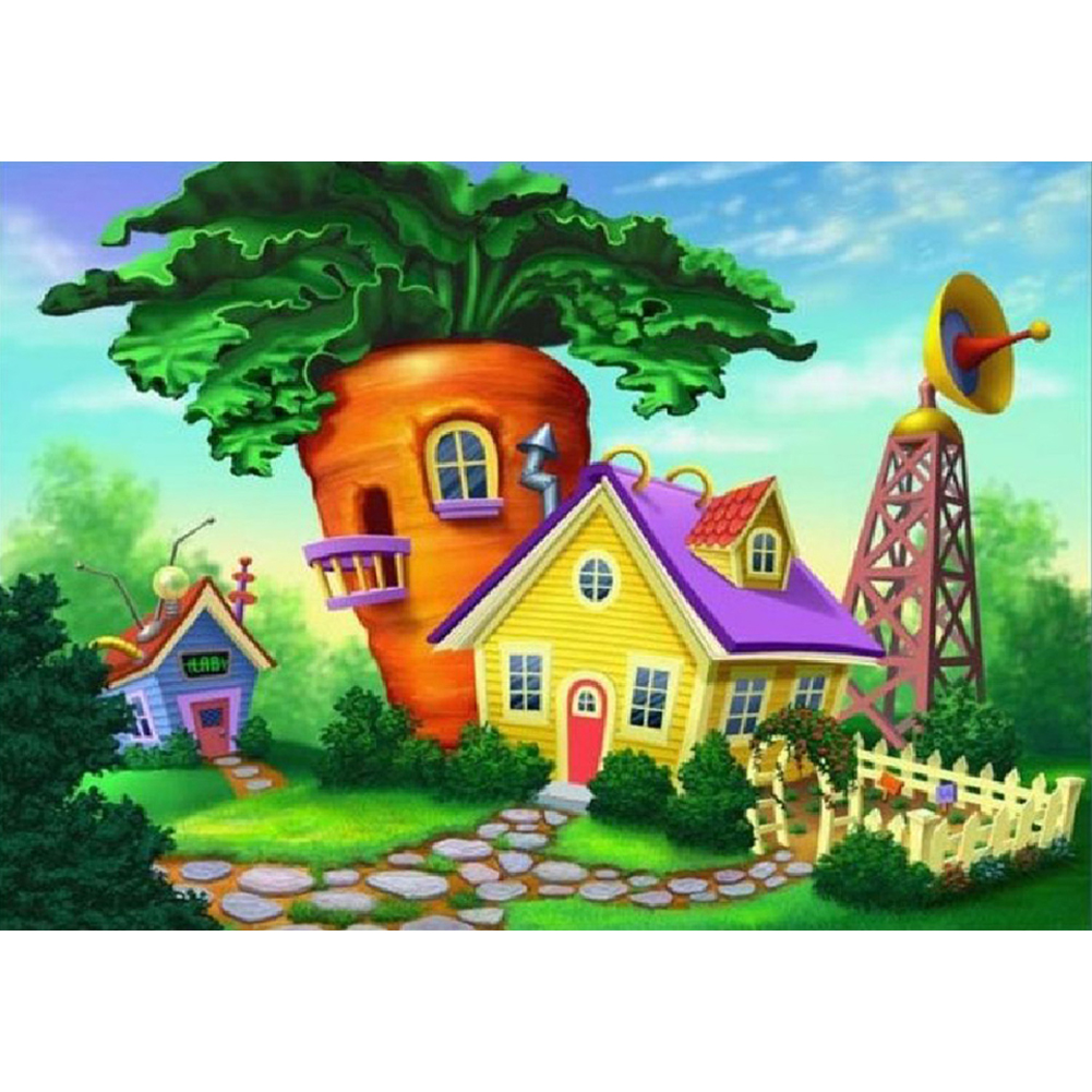 

40*30CM - Round Drill Diamond Painting - Carrot House, 501 Original