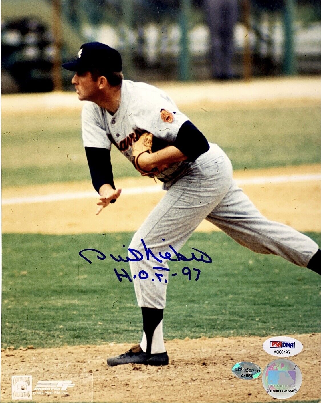 Phil Niekro Signed Baseball 8x10 Photo Poster painting PSA AC60495 with Inscription Braves