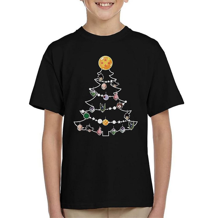 Dragon Ball Z Characters Christmas Tree Baubles Kid's T-Shirt