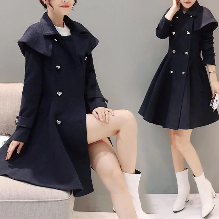 Elegant Midi Woolen Coat Jacket SP1710803