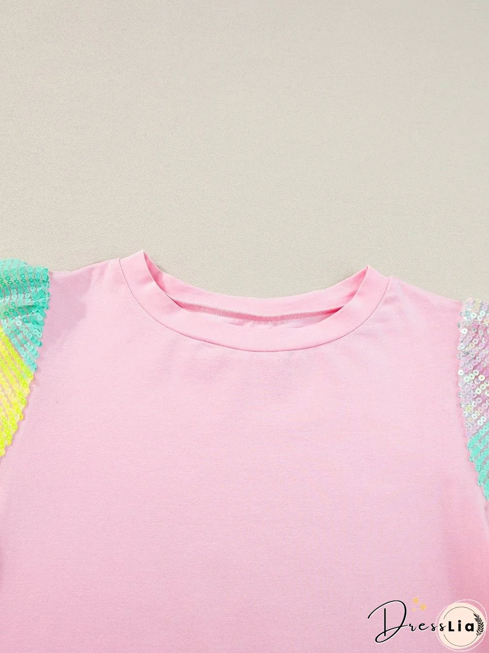 Sequin Detail Puff Sleeve Top