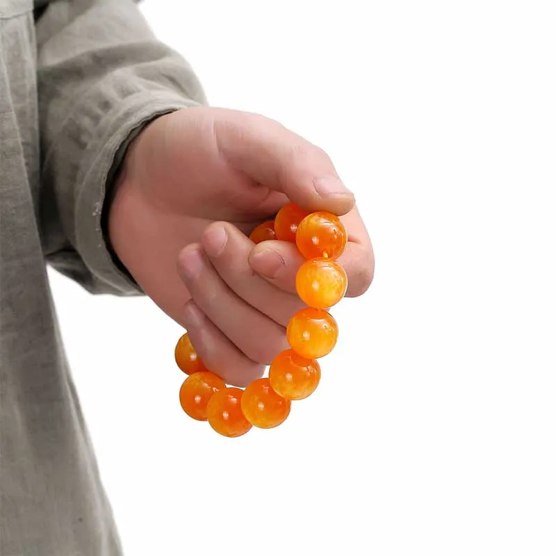 Amber Gourd Bead Fortune Harmony Bracelet