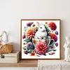 Kaninchen und Dahlie - Rundbohrer Diamantmalerei - 40*40cm
