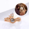 Fashionable 100 Languages I Love You Projection Ring Personalized Opening Couple Ring