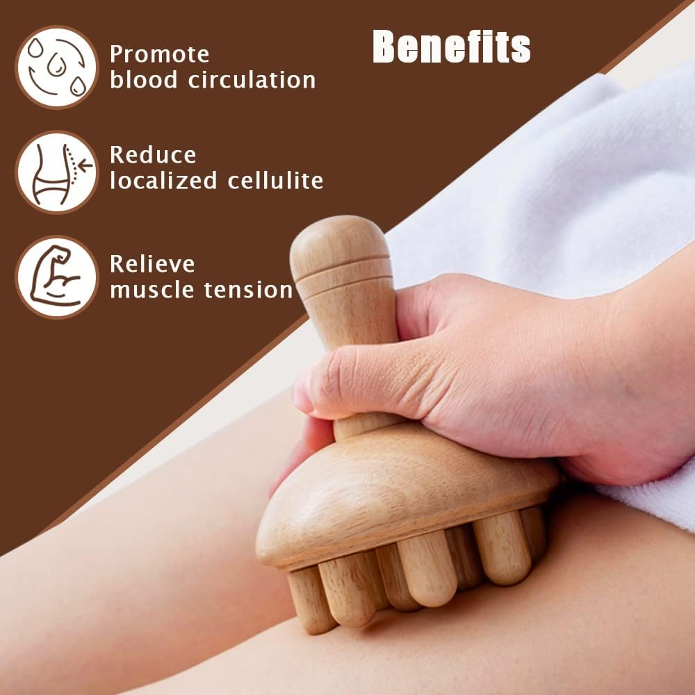 Likron Watches Wooden Mushroom Massager Tool for Body Sculpting