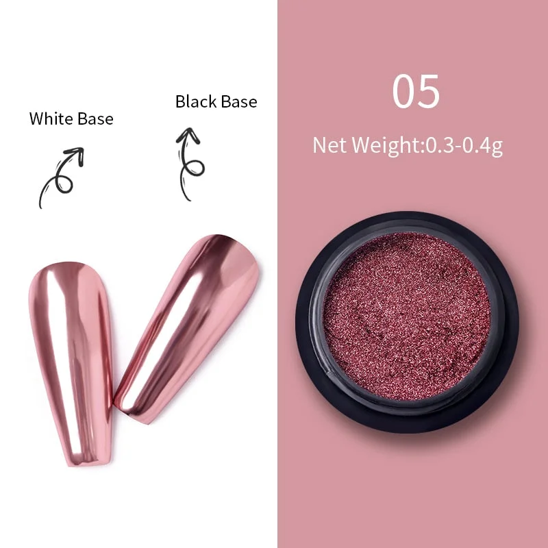 6Colors Laser Holo Aurora Solid Mirror Nail Glitter Powder Nails UV Gel Polish Holographics Pigment Nail Art Decorations-Nail Inspo