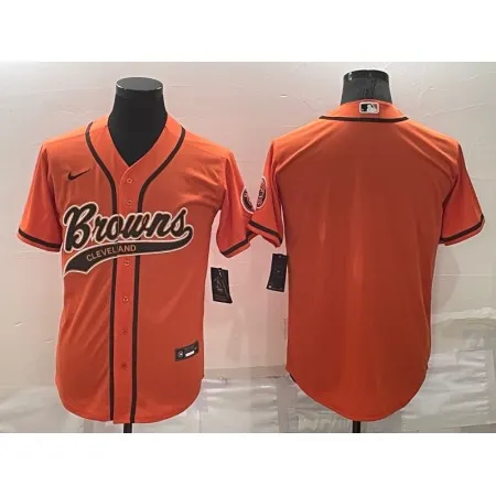 Men's Cleveland Browns Blank Orange Stitched Jersey