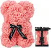 25cm Ornement en forme d'ours en peluche rose artificielle