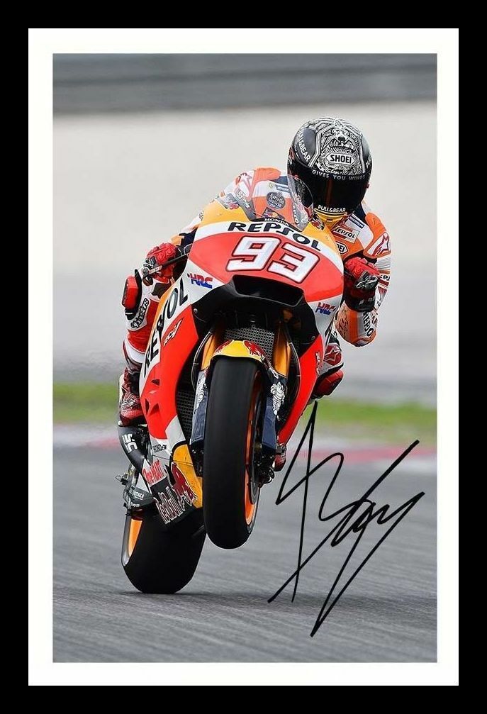 Marc Marquez Autograph Signed & Framed Photo Poster painting